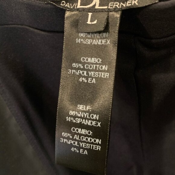 David Lerner Contrast Panel Leggings Faux Leather Black Women’s Size Large - Picture 6 of 7